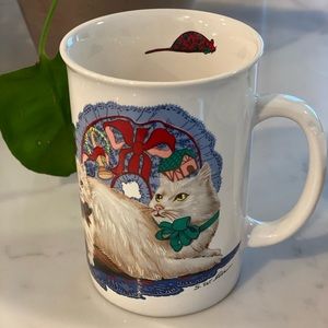 Vintage 1991 Fancy Feline Cats Mug 90s Cottage